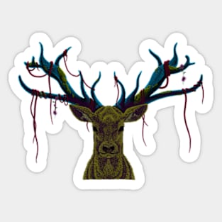 yellow deer Sticker